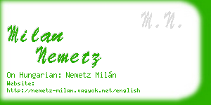 milan nemetz business card